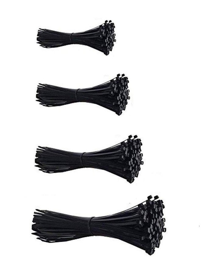 ART IFACT 250 Pieces of Multiple Sizes Nylon Cable tie - Strong Black Cable Tie (Combination 1, Black, 250) - Image 1